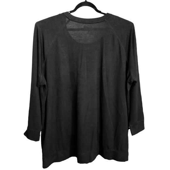 Women's Terra & Sky 3/4 Sleeve Black Graphic Print Top 4X 28/30 - Picture 2 of 4
